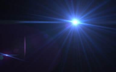 Abstract lens flare light over black background