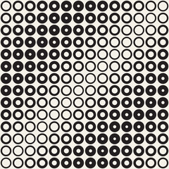 Abstract black and white pattern background. Seamless geometric circle halftone. Stylish modern texture..