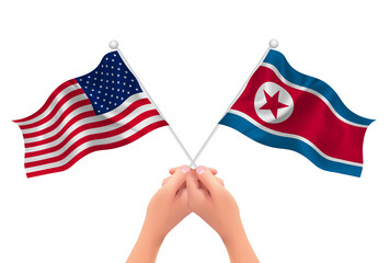 アメリカ 北朝鮮 国旗 背景 Wall Mural Wallpaper Murals J Boy