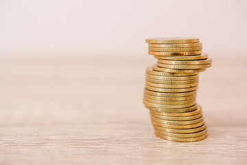 Stack rows of coins for finance and banking concept