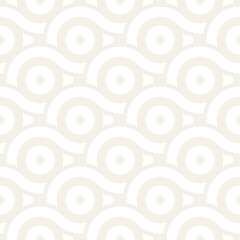 Vector seamless geometric pattern composed with circles and lines. Modern stylish rounded stripes texture. Repeating abstract background