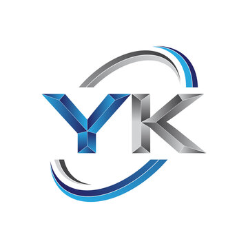 Simple initial letter logo modern swoosh YK