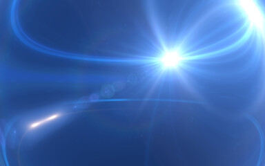 Abstract blue digital lens flare with black background