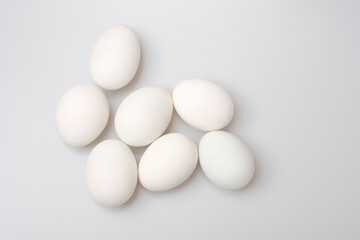 Isolated top view group of salted duck egg