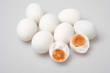 Isolated group of salted duck egg