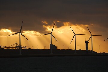Obraz premium Wind power turbines