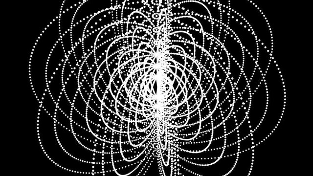 circle ring Neon Glow light dot particle design,Abstract fractal point geometry.virtual artistic cosmos,dynamic perspective geometry space,whirl pinstripe structure,computing progress flow movement.