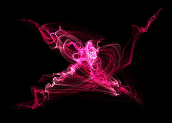 Dark abstract background with a glowing abstract waves