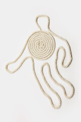 a organic rope make an art isolated white.