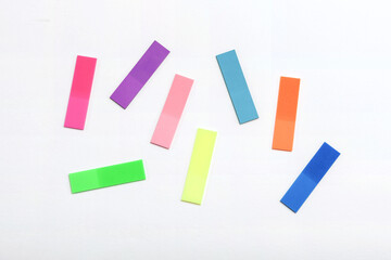 colorful post it isolated white.