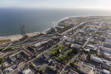 Aerial view of downtown Ventura in Southern California.