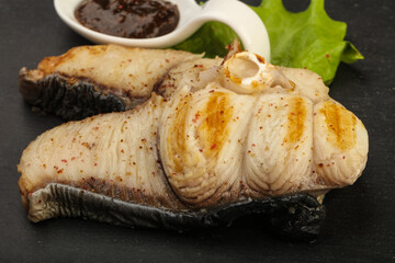 Grilled shark steak