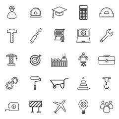 Engineering line icons on white background