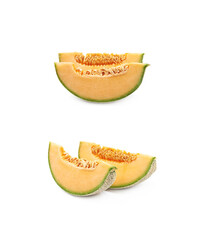 Couple melon slices isolated