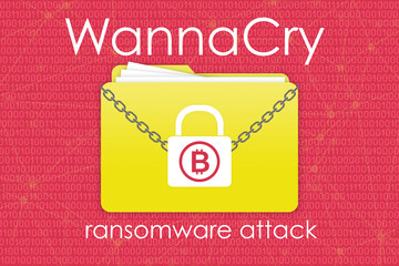 Naklejka premium WannaCry ransomware attack