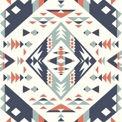 Fototapeta premium Ethnic pattern textures. Navajo geometric print. Rustic decorative ornament. Abstract geometric pattern. Native American pattern. Ornament for the design of clothing