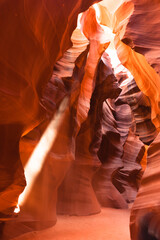 Sunlight Beams into Antelope Slot Canyon Arizona