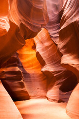 Sunlight Beams Through Crevasse Sandstone Rock Antelope Slot Canyon
