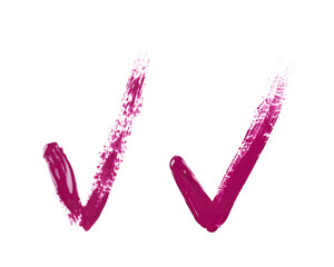 Tick mark made with a paint stroke