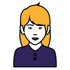 beautiful and young woman character vector illustration design