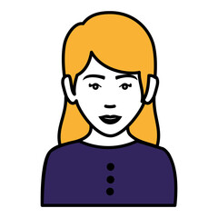 beautiful and young woman character vector illustration design