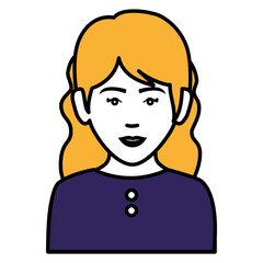 beautiful and young woman character vector illustration design