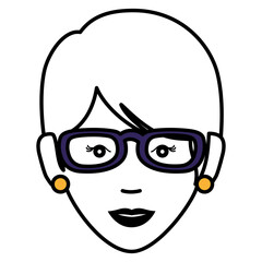 beautiful and young woman with glasses character vector illustration design