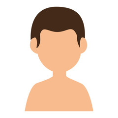 young man shirtless avatar character vector illustration design