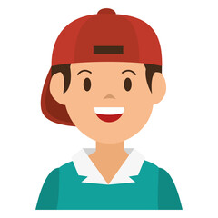 young man avatar character vector illustration design