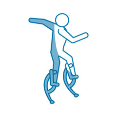 pictogram man jumping with a skyrunner, vector illustration