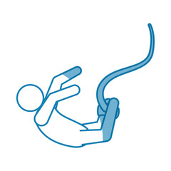 pictogram man practice bungee jumping, vector illustration