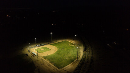 Baseball Field At Night
