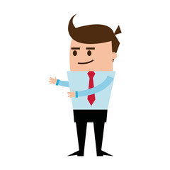character businessman and office worker pose vector illustration