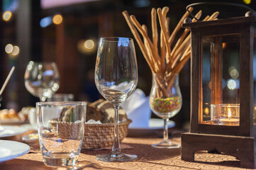Romantic dinner setting