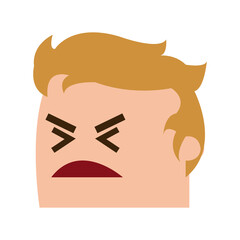 avatar man angry success. emotion face, expression, success person angry vector illustration