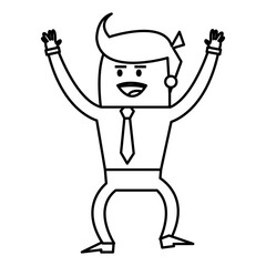 character businessman and office worker pose vector illustration