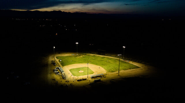 Baseball Field At Night