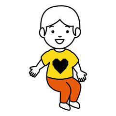 little boy avatar character vector illustration design
