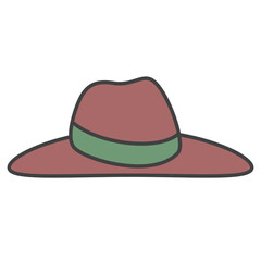 elegant female summer hat vector illustration design