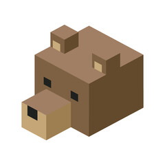 head bear modular animal plastic Bricks toy blocks and bricks vector Illustration
