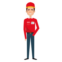 courier worker avatar character vector illustration design