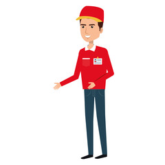 courier worker avatar character vector illustration design