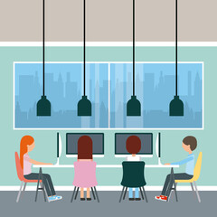 Businesswoman and businessman briefcase illustration icon vector illustration design graphic