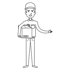 courier worker avatar character vector illustration design