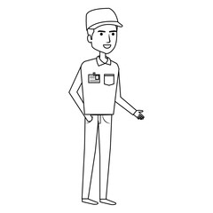 courier worker avatar character vector illustration design