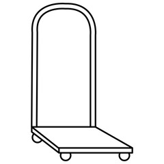 handle cart delivery service vector illustration design