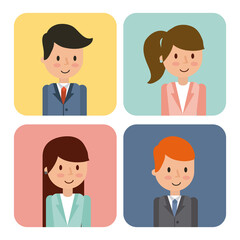Businesswoman and businessman icons set illustration vector design graphic