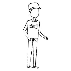 courier worker avatar character vector illustration design