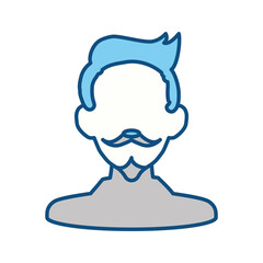 Man with mustache and beard icon vector illustration graphic design