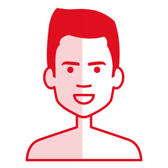 young man shirtless avatar character vector illustration design